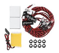 Funien RC Aircraft Light RC Car Accessory Car Part Vehicle Accessory 8pcs LED Flash Light Kit Navigation Easy Control with 4 to 6V Input for Airplane Aircraft