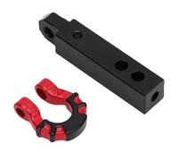 Funien RC Crawler Tow Hitch, Modular Design, Realistic Texture, Simulating Rescuing Scenes, Specifically Designed for 1/8 and 1/10 Scale Crawler Cars, Crafted From Excellent Alloy (Black with Red