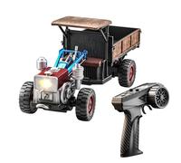 Funien Remote Control Tractor 2.4G RC Farm Tractor RC Truck 4WD Full Proportional Control Servo Steering Spray Fog Sound Effects 2 Batteries for Youth (Blue)