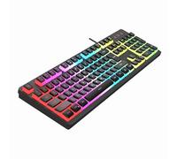 Funien RGB Gaming Keyboard Mechanical USB Wired Connection ABS Keycaps Keyboard Support Gaming Work 104 Keys Black 440 * 139 * 37mm