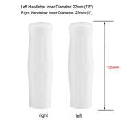 Funien Rubber Handlebar Grip, Classic Bottle Design, Non-slip Surface, Easy to Install, Suitable for Most Motorcycles with 7/8" Left Handlebar and 1" Right Handlebar, Black, White, (White)