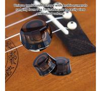 Funien Set of 4pcs Dodecagon Electric Guitar Knobs Guitar Volume Knob EPI Electric Bass Volume Tone Potentiometer Cap Parts Replacement Accessories (Dark Brown)