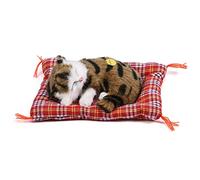 Funien Simulation Plush Cat, Sound Toy Stuffed Doll Home Decoration Kids,Artificial and Lifelike,Plush Cloth,14 * 17cm Mat,13 * 10 Cm Cat,Yellow + White (Grass print napping cat)