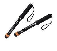 Funien Steel Spring ABS Battle Rope, Portable Ropeless Core Trainer, Steel Handle, Spiral Texture, Adjustable Weight Circle, Home Gym, Powerful for Men and Women (Black 43cm)