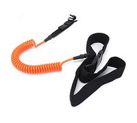 Funien Surf Leash Surfboard Leash Surfing Safety Traction Rope TPU Coil 10 Ft Elastic Ankle Cuff Adjustable Buckle Comfort Fit with 316 Stainless Steel for Surfboards Water Sp (Orange)