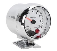 Funien Tachometer, 3.75in 0-8000 RPM with 7 Color Background Lights for Universal 4/6/8 Cylinder 12V Gasoline-Powered Vehicles, Made of Metal