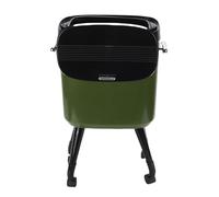 Funien Tall Kitchen Trash Can with Wheels, 15L Capacity (Green) | High legs, slim design, durable materials, effortless mobility, versatile use