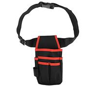 Funien Tool Waist Bag Utility Pouch Tool Pouch [Brand] Oxford Cloth Portable Multifunction Round Design Small Lightweight Waist Bag with Belt for Outdoor Camping (Red Edge with Belt)