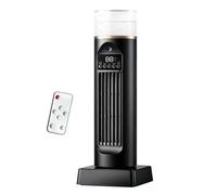 Funight Portable Tower Fan with Remote Control, 6 Speed 7 Color LED Night Light, Quiet Air Cooler, USB Powered Misting Fan for Home Office Desk Black remote control