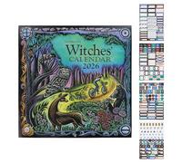 FuninCrea 2026 Witches Calendar, Wall Calendar 2026 with 4 Stickers, Funny Witch Calendars with Illustrations Stories Spells for Constellation Enthusiasts (Colour 4)