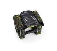 FuninCrea Bike Pannier Bag Waterproof Bicycle Double Pannier Rack Bag with Removable Touchscreen Phone Holder and Rain Cover, Bike Frame Bag Practical Bike Saddle Bag with Reflective Stripe (Green)