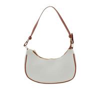 FuninCrea Crescent Shoulder Bag Underarm Bag for Women, Hobo Ladies Handbag Crescent Bags Zipper Closure Mini Handbags Armpit Y2K Bags with Inner Pocket (Leather, Beige+Brown)