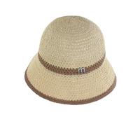 FuninCrea Crochet Bucket Hat Foldable and Packable Women's Sun Hats for Spring Summer Autumn, Handwoven Bucket Summer Hat with Adjustable Drawstring for Various Activities (UK, Alpha, One Size, Khaki)