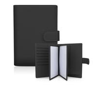 FuninCrea Family Passport Holder for 4 with 22 Card Slots, Faux Leather Passport Holder for Travel Multifunctional Portable Travel Wallet Womens, Black, M, Casual