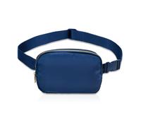 FuninCrea Fanny Pack, Waterproof Nylon Waist Bag, Chest Bag with Adjustable Straps for Women Men, Fashionable Belt Bag with 3 Mesh Pockets for Training, Running, Travel, Hiking, blue, 20 x 2,5 x 14 cm