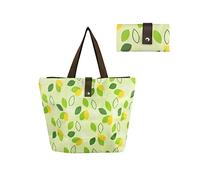 FuninCrea Foldable Shopping Bag, Reusable and Washable Shopping Bags Grocery Bag, Eco -friendly Shopping Tote Bag for Shopping, Travel, Groceries, Storage and Daily Use (yellow)