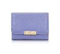 FuninCrea Ladies Purse Trifold Womens Purse with Heart-Shaped ID Window and 7 Credit Card Slots, Womens Wallet PU Leather Solid Color Minimalist Small Purses for Women with Snap-Fastener (Purple)