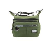 FuninCrea Men's Shoulder Bags with 5 Zipped Pockets, Large Capacity Mens Messenger Bag, Causal Crossbody Bag for Men with Adjustable Shoulder Strap (Green)