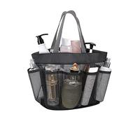 FuninCrea Mesh Shower Caddy, Portable Foldable Quick Dry Mesh Shower Bag With 8 Pockets for Bath Organizer Dorms Beach Travel (Gray)