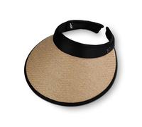 FuninCrea Raffia Sun Hats for Women with Windproof Rope, Wide Brim Summer Straw Hat Open-Top UV Protection Women's Beach Hat for Hiking Running Marathons (UK, Alpha, One Size, Brown)