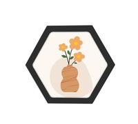 FuninCrea Round Picture Frames Small Photo Frame Poster Frame for Wall and Tabletop, Creative Wall Mounted Decorative Frames for Photography Works, Art Painting, Photos (Hexagonal, Black, 7 inch)