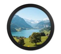 FuninCrea Round Picture Frames Small Photo Frame Poster Frame for Wall and Tabletop, Creative Wall Mounted Decorative Frames for Photography Works, Art Painting, Photos (Round, Black, 10 in)
