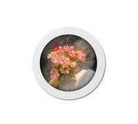 FuninCrea Round Picture Frames Small Photo Frame Poster Frame for Wall and Tabletop, Creative Wall Mounted Decorative Frames for Photography Works, Art Painting, Photos (Round, White, 7 inch)