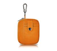 FuninCrea Women Wallets Multi-Purpose Coin Purse with 2 Card Slots and Keychain, Ladies Purse 2 Zipper Pockets Womens Purse Coin Wallet for Keys Coin Cards Earphone to Hanging Waistband, Orange,