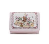 FuninCrea Women's Small Purse with 7 Card Slots and ID Window in Heart Shape, Women's Purses PU Leather Women's Purse Triple Wallet Small with Cute Patterns, Style 2, 10.5 *8.5 * 2 cm, Modern