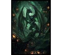 FUNinEDH MTG Card Sleeves - Black Green Dragon - 100 CT EDH Commander Sleeves for Magic the Gathering