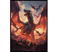 FUNinEDH MTG Card Sleeves - Dragon - 100 CT EDH Commander Sleeves for Magic the Gathering