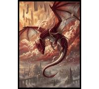 FUNinEDH MTG Card Sleeves - Red White Dragon - 100 CT EDH Commander Sleeves for Magic the Gathering