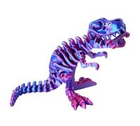 FunisFun 3D Printed Dragon with Articulated Bones for Adult, 3D Printed Dinosaur Fidget Toys Decor for Stress Relief (Blue-Purple, 1P)