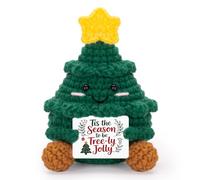 FunisFun Christmas Positive Crochet Doll - Funny Handmade Crochet Christmas Tree, Festive Gift for Christmas Decor Secret Santa Gag Gift