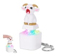 FunisFun Squeaking Goat Keyboard Fidget Toy, Rechargeable Finger Clicker Keyboard Keychain with Goat Scream Sound and LED Light, ASMR Desk Toy for Adults Office Gag Gift