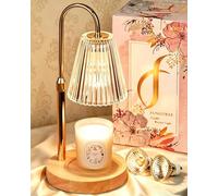 Funistree Candle Warmer Lamp with Timer & Dimmer, Height Adjustable Candle Warmer with 2 Bulbs, Birthday Gifts for Women Mum, New Home Gifts, Dimmable Candle Heater Lamp for Yankee Candles