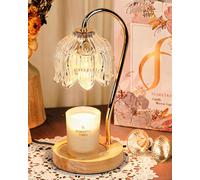 Funistree Flower Candle Warmer Lamp with Timer & Dimmer, Height Adjustable Candle Warmer with 2 Bulbs, Birthday Gifts for Women Mum, New Home Gifts, Dimmable Candle Heater Lamp for Yankee Candles