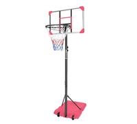FUNJEPE 7ft Portable Height Adjustable Freestanding Basketball Stand Basketball hoop net with Transparent Backboard Set System for Indoor/Outdoor,165-213cm (pink)