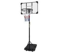 FUNJEPE Portable Free Standing 7ft Height Adjustable Basketball Hoop and Stand with Transparent Backboard Set System for Indoor/Outdoor，165-213cm