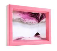 FUNJIA Moving Sand Art, Liquid Motion Bubble Flowing Sand Art Picture Desktop Sensory Calming Fidget Toy - Pink