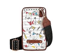 Funk For Hire Leatherette Printed Mobile holder sling bag - Parent, White, S, Minimal