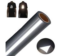 FUNKAKA Heat Transfer Vinyl Reflective Dark Gray HTV Roll, 12" x 10ft Reflective Iron on Vinyl for All Cutter Machine, HTV Vinyl for T-Shirts Easy to Cut & Weed for HTV DIY Design
