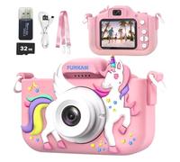 FUNKAM Children's Camera 1080P 2.0 Inch Screen Camera with 32GB Card Selfie Digital Camera for 3-12 Years Boys and Girls Christmas Toy