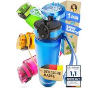 Funkelfuchs® - Water Bottle for Children - 500 ml, Blue - Suitable for Carbonated Drinks - 100% Leak-Proof - Water Bottle Dishwasher Safe - for Nursery, School, Sports