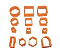 Funki 3d Polymer Clay Jewellery Making Craft Cutters Set | 13pcs | Orange | Unisex | Adults | Modern, Contemporary | Geometric Shapes | Not Foldable