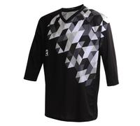 Funkier Flow Enduro ¾ Sleeve MTB Jersey - Black / White / Medium