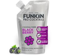 FUNKIN Blackberry Puree Cocktail Mixer, Made with Real Fruit, Fresh Fruit Puree for Professional Cocktails, Smoothies, & Desserts, 0% ABV, Resealable Pouch , 1kg, Pack of 1