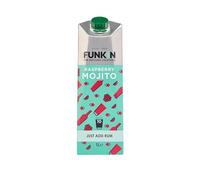 FUNKIN Cocktails Raspberry Mojito Pre Mixed Cocktail Mixer | Just Add Rum | Fresh, Sweet, & Zesty | 0% ABV | Premium Ingredients for Bar-Quality Drinks | Perfect for Parties | 1 Litre, Pack of 6