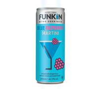 FUNKIN Cocktails Ready to Drink Blue Raspberry Martini Nitro Cocktail Cans | 5% ABV | Velvety Texture, Smooth Head | Just Pop & Pour, Serve Chilled | Vibrant, Fruity, & Nostalgic | 200ml, Pack of 12