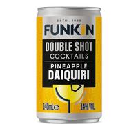 FUNKIN Cocktails Ready to Drink Pineapple Daiquiri Double Shot Cans | 14% ABV | Pre-Mixed Cocktail Cans | Just Pop & Pour, Serve Chilled | Tropical, Tangy, & Refreshing | 140ml, Pack of 10